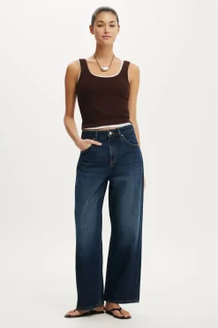 High Rise Wide Crop Jean