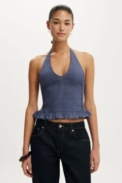 Indigo Halter Top