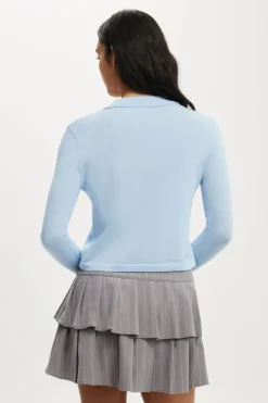 Knit Button Polo Long Sleeve