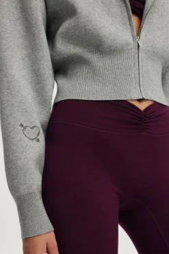 Knit Cropped Zip Through