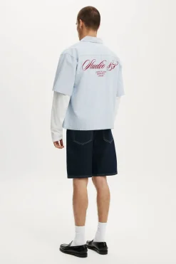 Loose Straight Denim Short