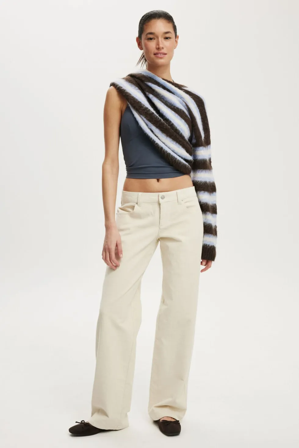Low Rise Straight Cord Pant