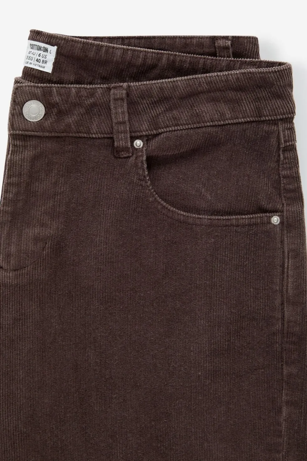 Low Rise Straight Cord Pant