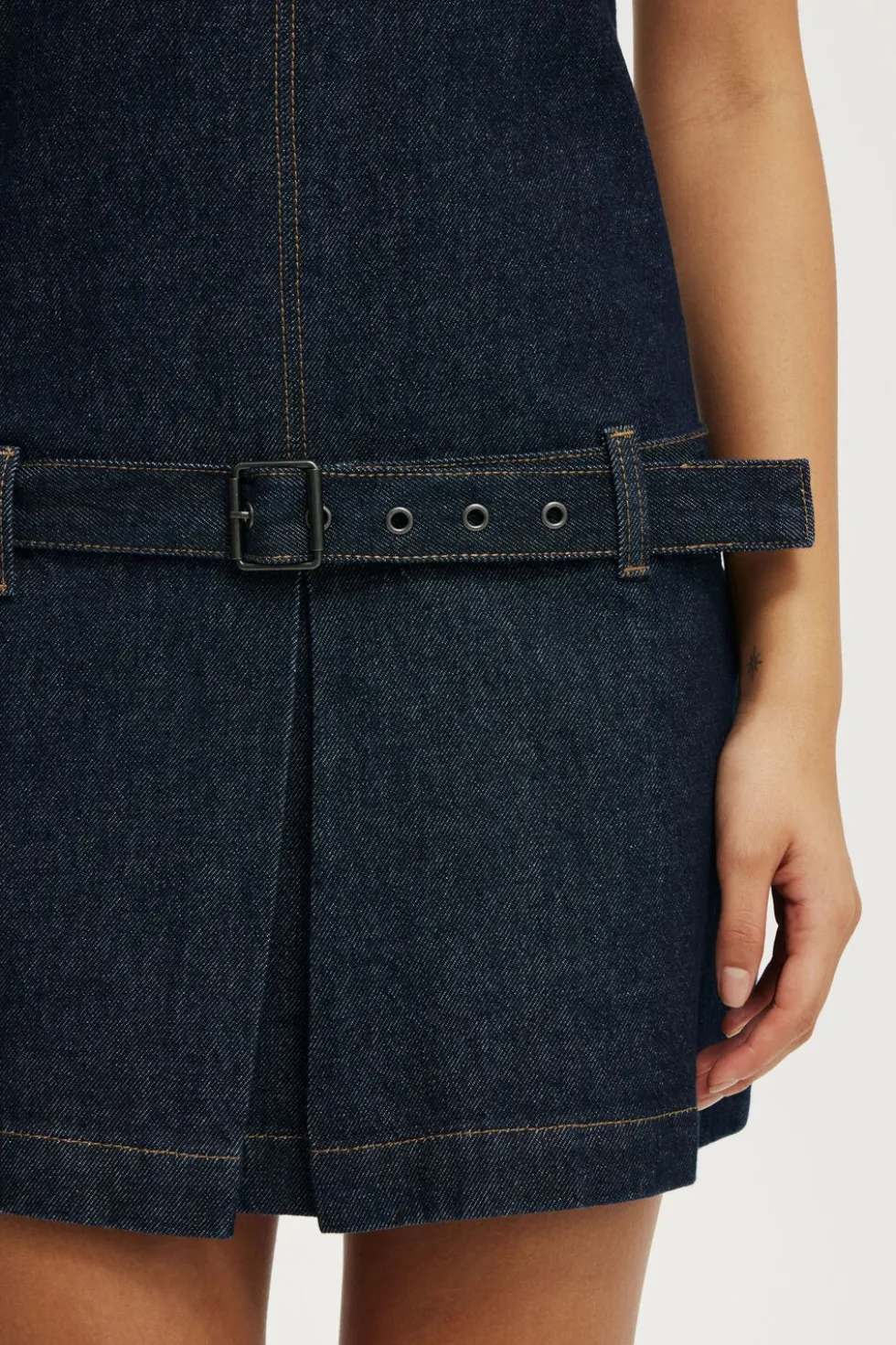 Luisa Belted Denim Mini Dress
