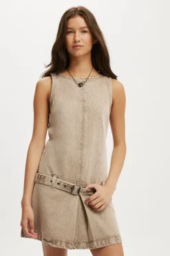 Luisa Belted Denim Mini Dress