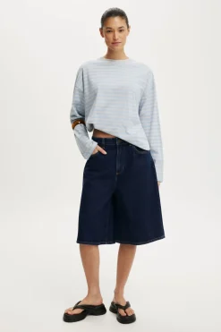 Lyocell Wide Denim Jort