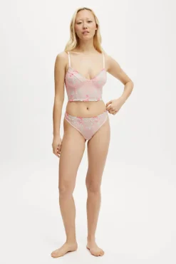 Margot Embroidered Mesh G String Brief