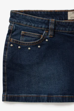 Micro Low Denim Skirt