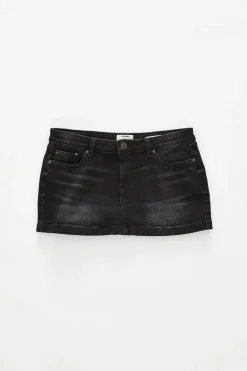 Micro Low Denim Skirt