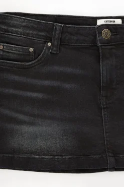 Micro Low Denim Skirt
