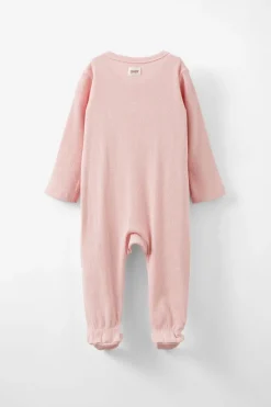 Organic Pointelle Ruffle Zip All In One