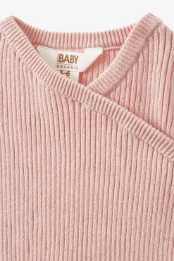 Organic Rib Knit Cross Over Tie Bubbysuit