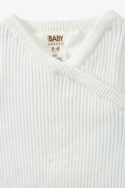 Organic Rib Knit Cross Over Tie Bubbysuit