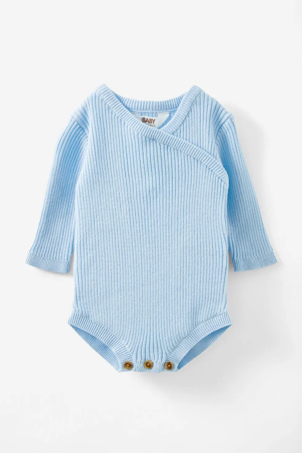 Organic Rib Knit Cross Over Tie Bubbysuit