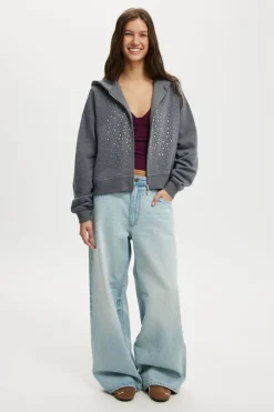 Oversized Zip Through Hoodie