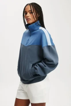 Panelled Quarter Zip Sweat