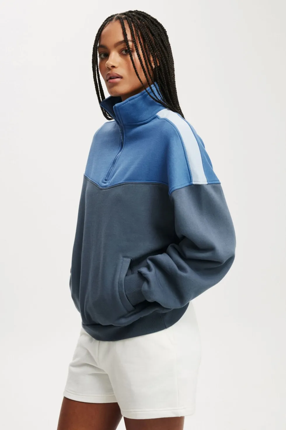 Panelled Quarter Zip Sweat