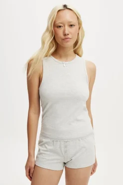 Peached Jersey Ruched Tank