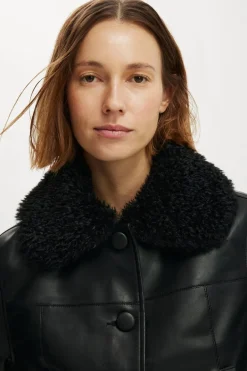 Peggy Faux Fur Trim Jacket