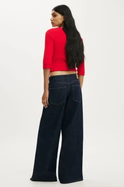 Petite Low Rise Wide Jean