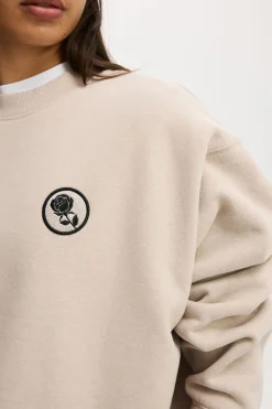 Plush Graphic Crew Sweatshirt