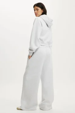 Plush Tie Waist Wide Leg Sweatpant