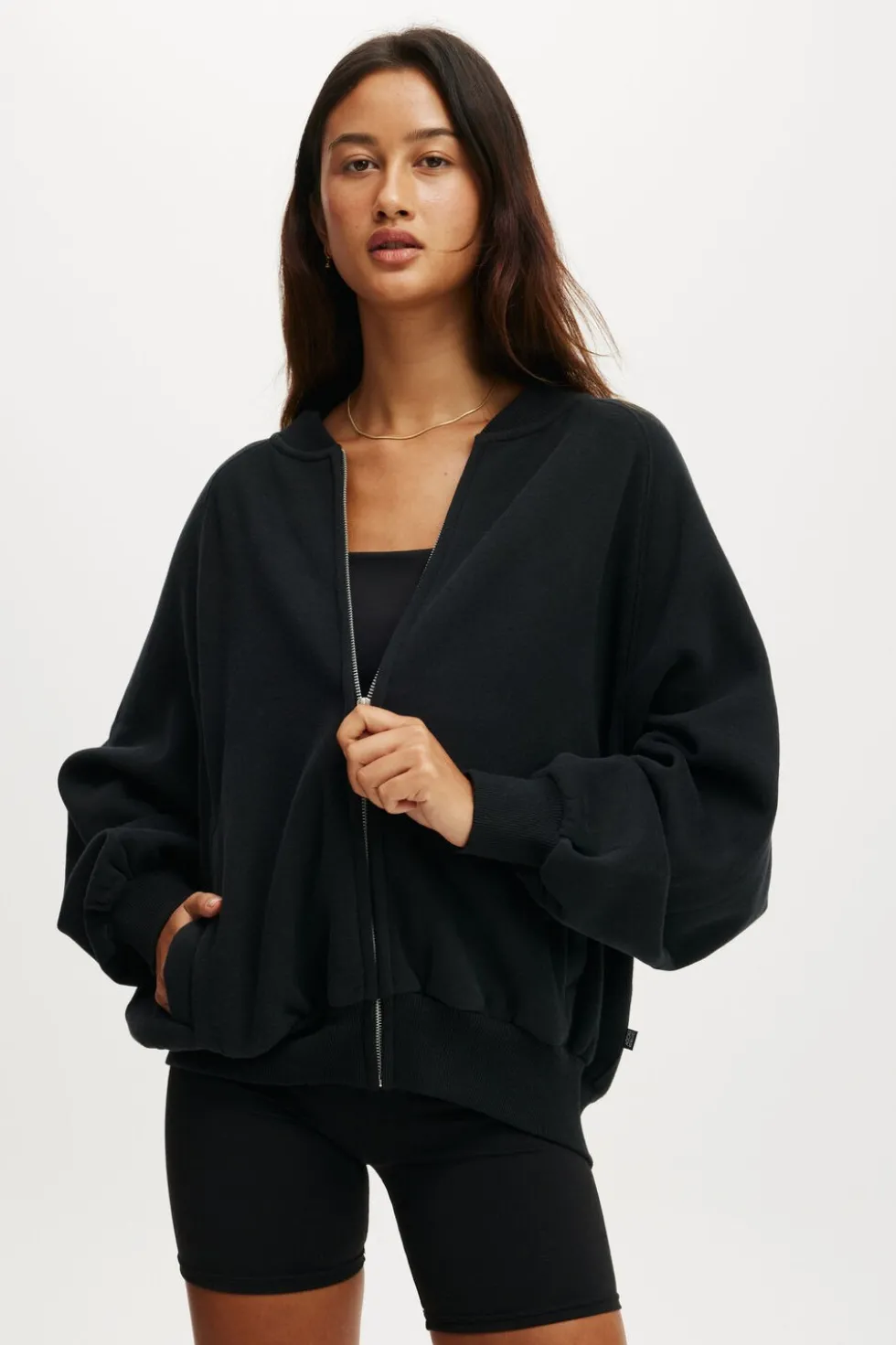Plush Zip Through Bomber