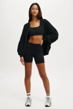 Plush Zip Through Bomber