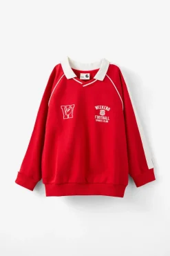 Polo Collar Fleece Top