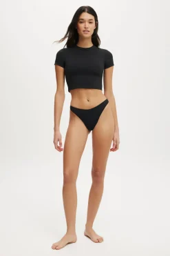 Refined High Side Thong Bikini Bottom
