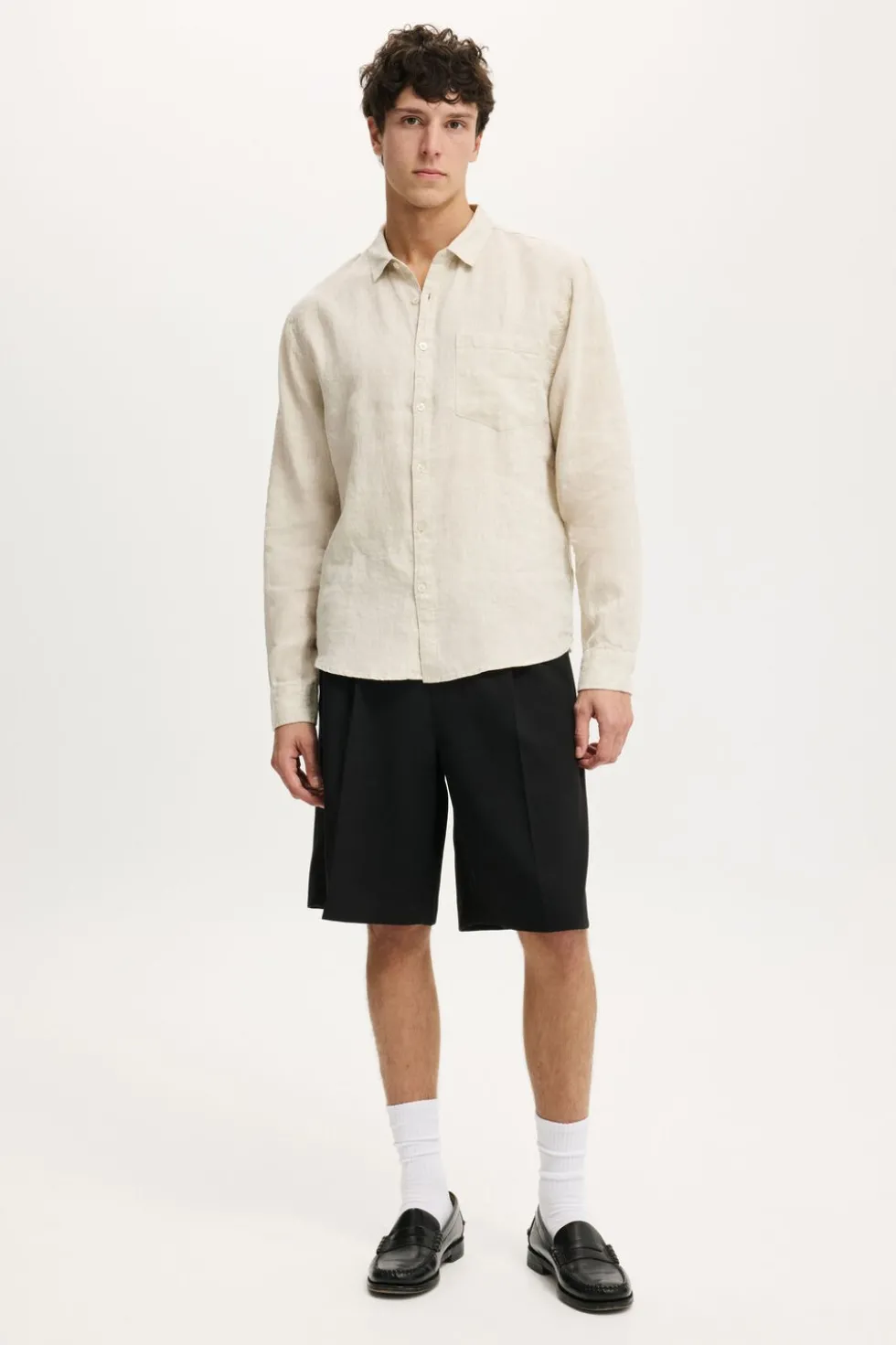 Relaxed Linen Long Sleeve Shirt