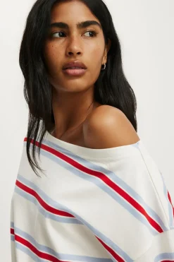 Relaxed Off Shoulder Sweatshirt
