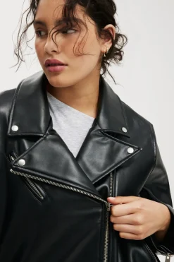 Roman Faux Leather Biker Jacket
