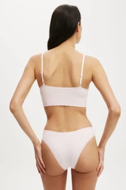 Seamless Longline Lace Trim Bralette