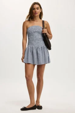 Shirred Tube Mini Dress