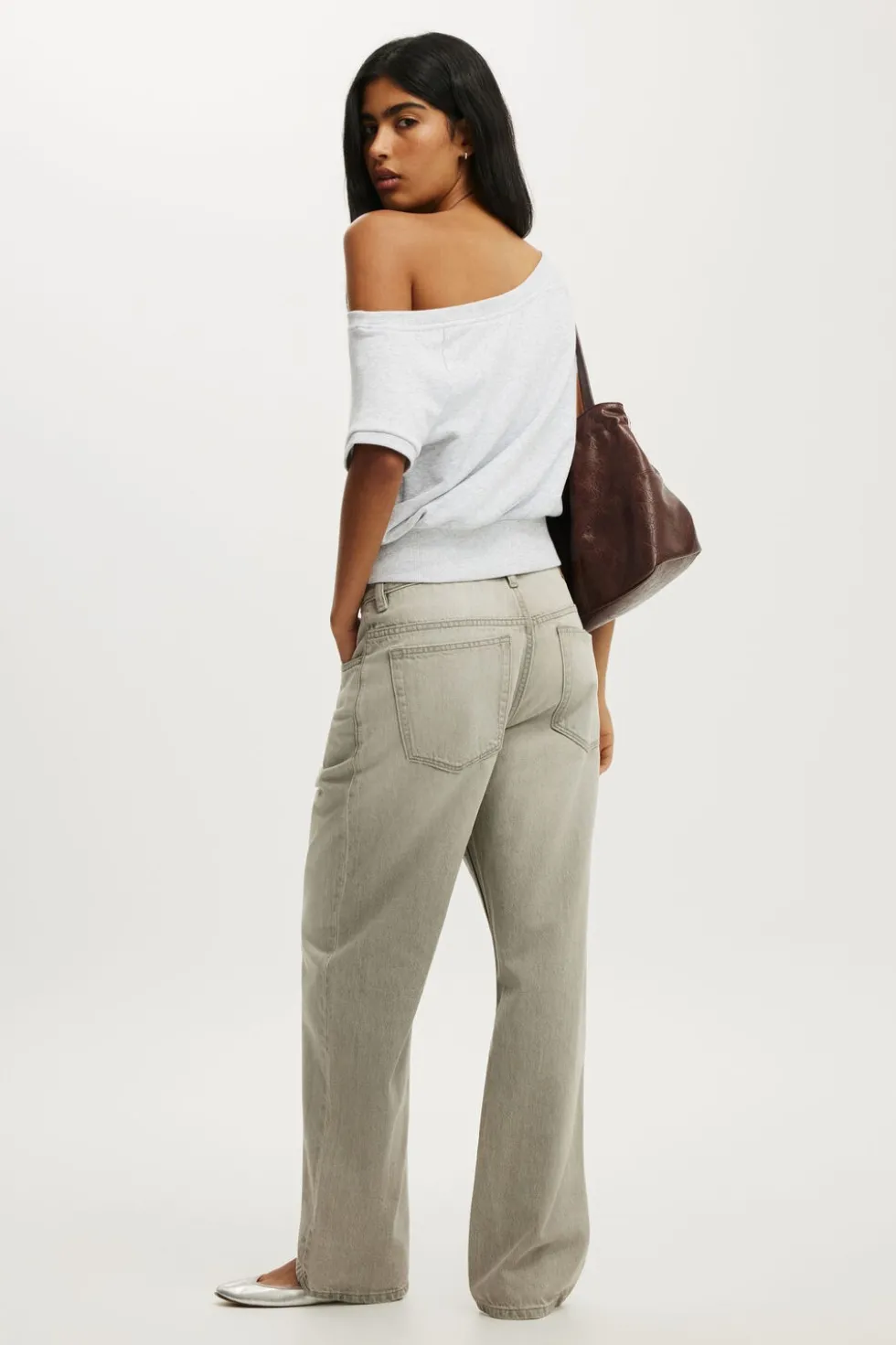 Short Sleeve Off Shoulder Sweatshirt