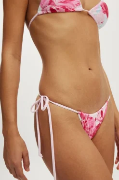 Side Tie Gathered Brazilian Bikini Bottom