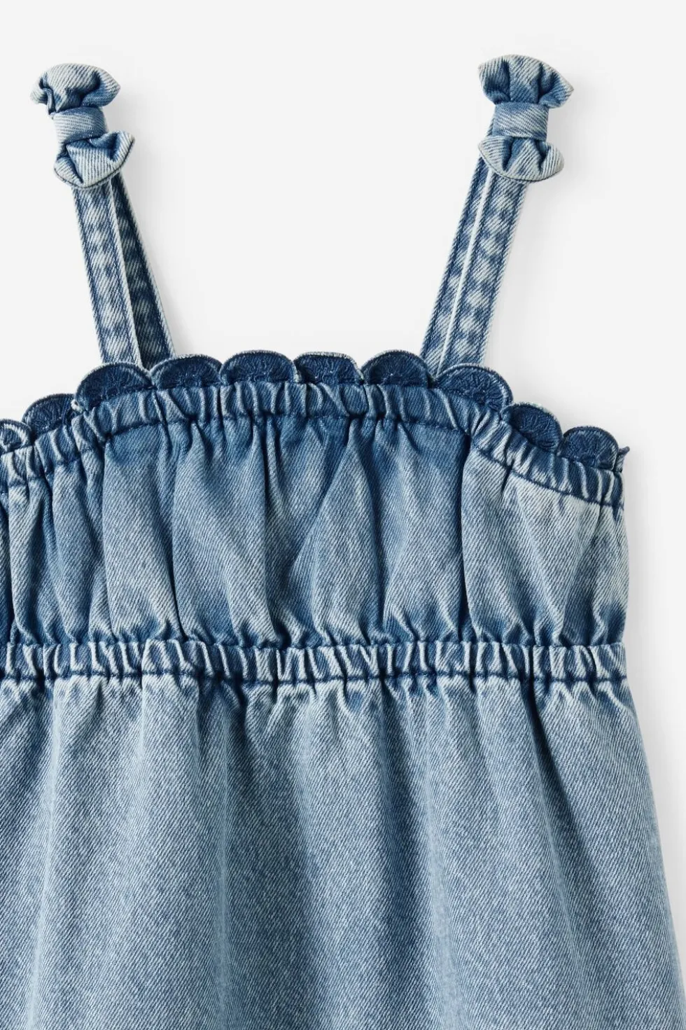Sleeveless Denim Tiered Dress
