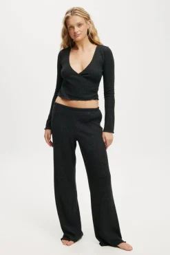 Super Soft Ribbed Wrap Top