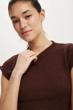Textured Shortsleeve Knit Top