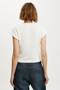 Textured Shortsleeve Knit Top