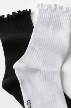 The Perfect Pair Frill Rib Crew Sock 2Pk