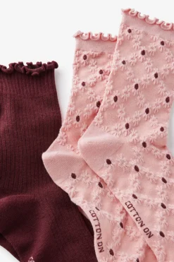 The Perfect Pair Frill Rib Crew Sock 2Pk