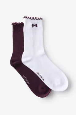 The Perfect Pair Frill Rib Crew Sock 2Pk