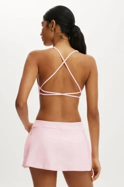 Ultra Soft Deep Plunge Cross Back Crop