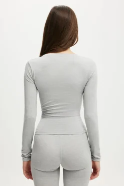 Ultra Soft Plunge Front Long Sleeve