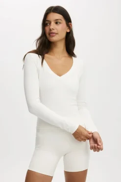 Ultra Soft Plunge Front Long Sleeve