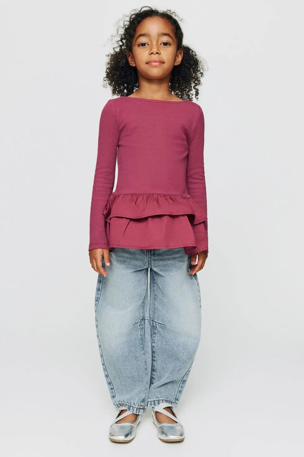 Unisex Barrel Leg Denim Jean
