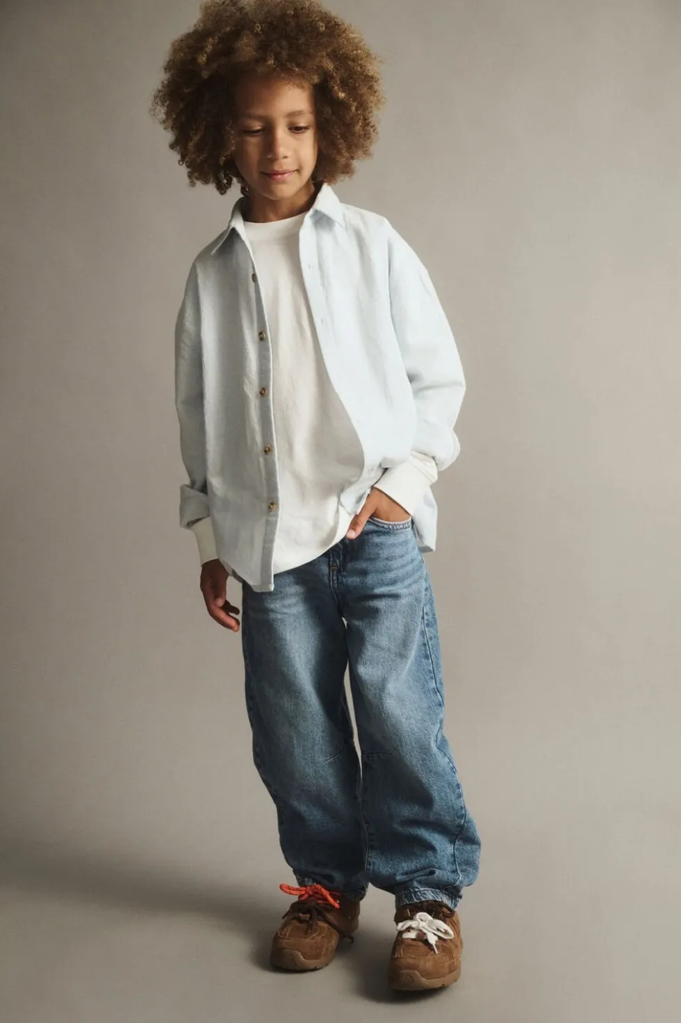 Unisex Barrel Leg Denim Jean