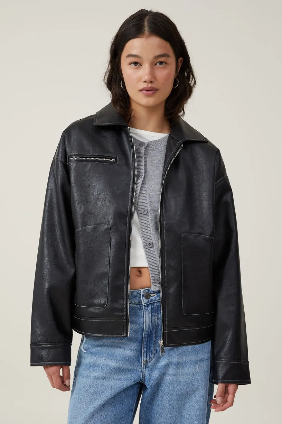 Uplift Your Outfits with the Women's Leo Faux Leather Jacket | Cotton On